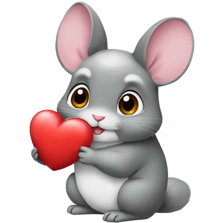 chinchilla holding heart emoji