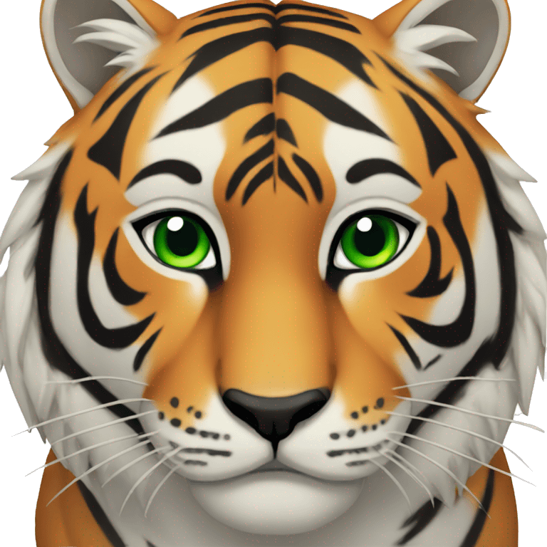 Tiger pack with green eyes emoji