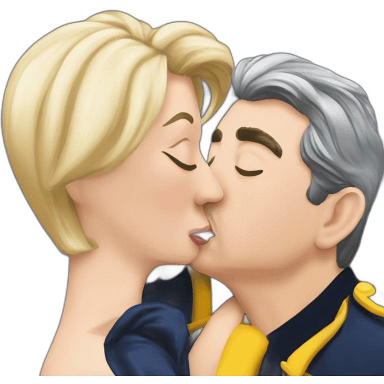 jean luc mélenchon kissing marine le pen emoji