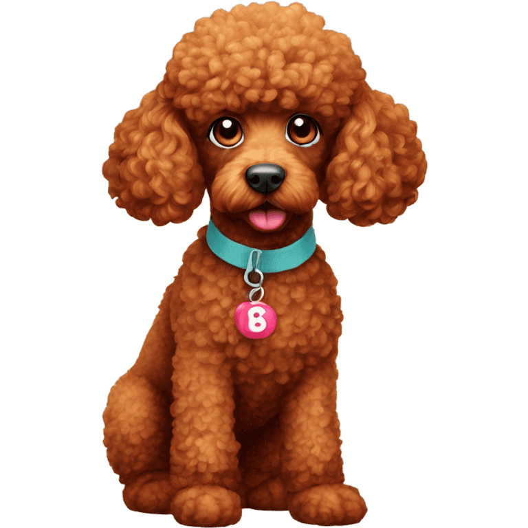 Red mini poodle with sock in mouth emoji