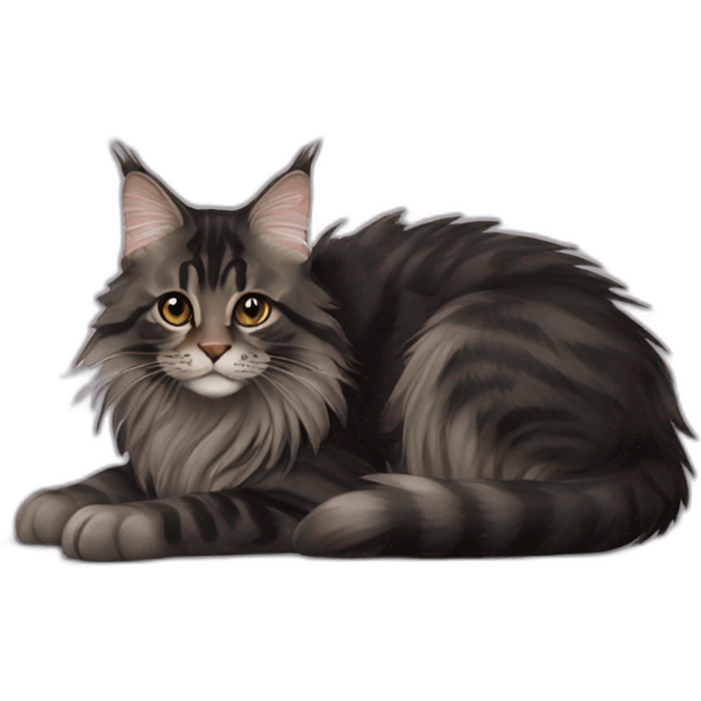 Tabby black Maine coon emoji