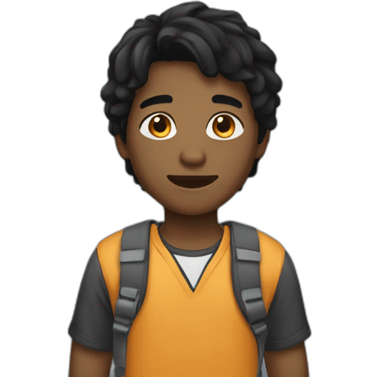 black hair boy with medium hair emoji