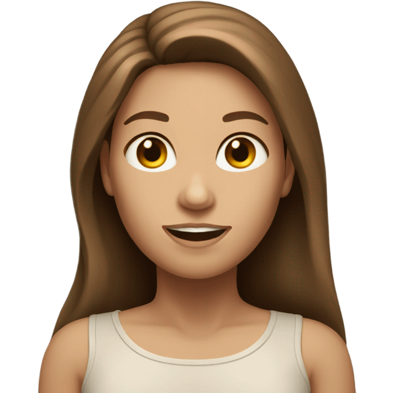 toned body woman caucasian long brown hair emoji