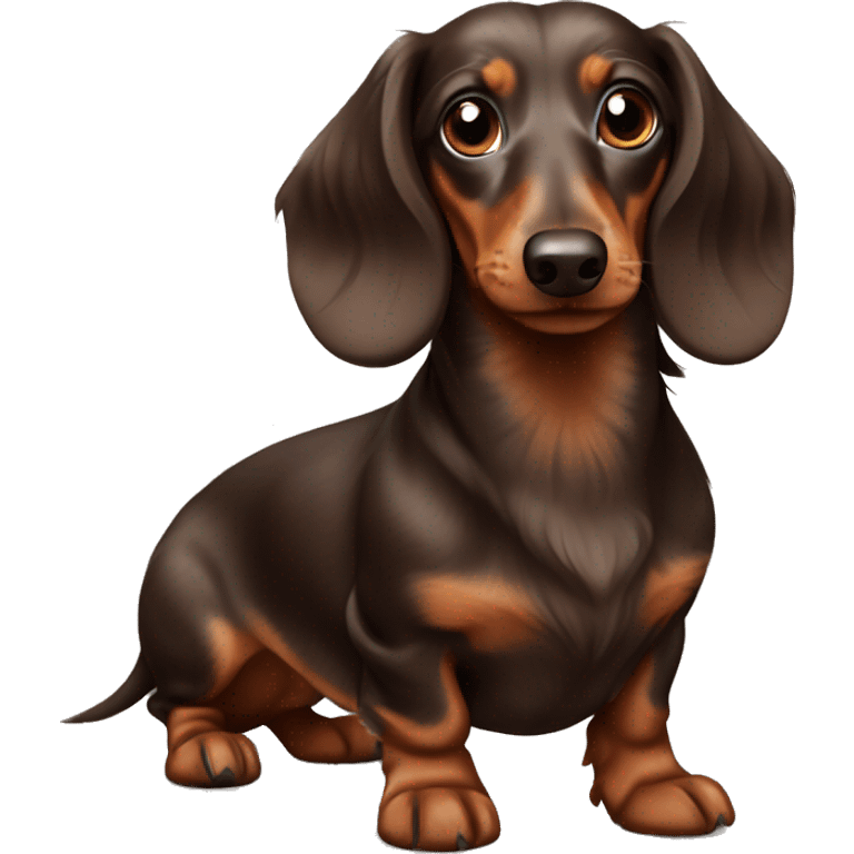 long hair brown dapple dachshund emoji