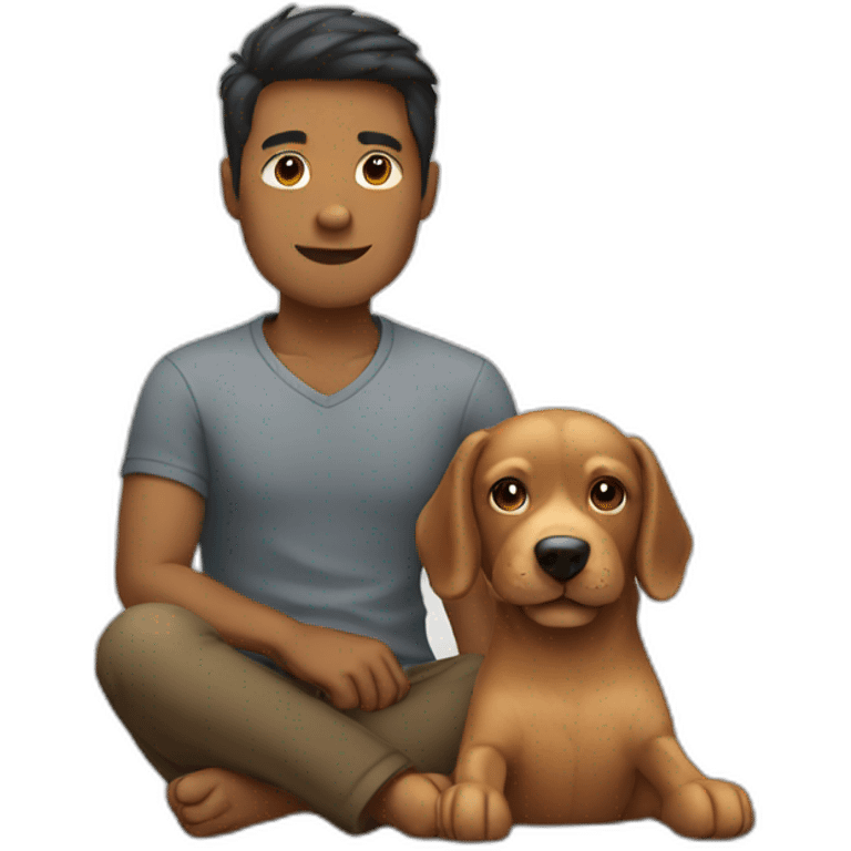 Men sit dog emoji