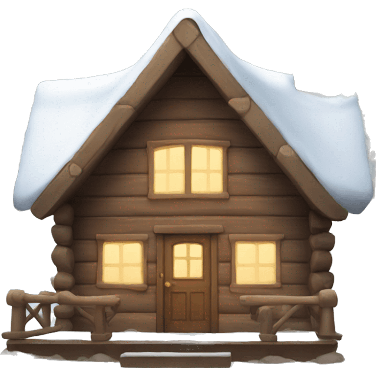 Cozy cabin snowy emoji