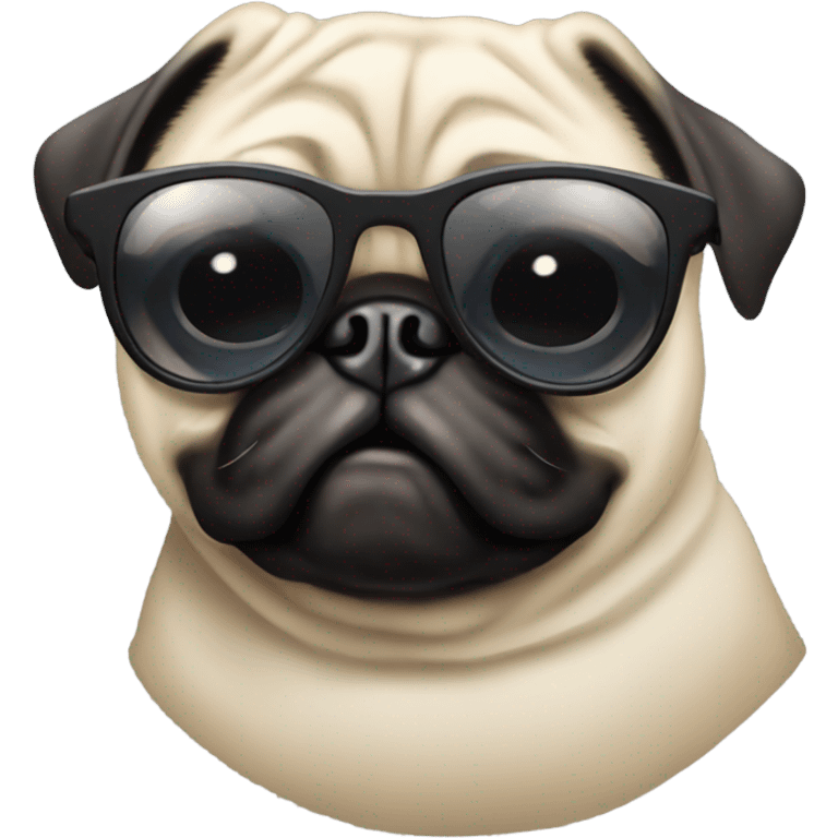 Pug with sunglasses emoji