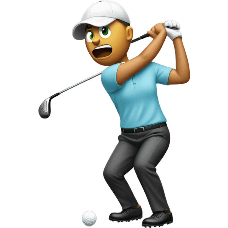 Emoji of a golfer snapping a golf club emoji