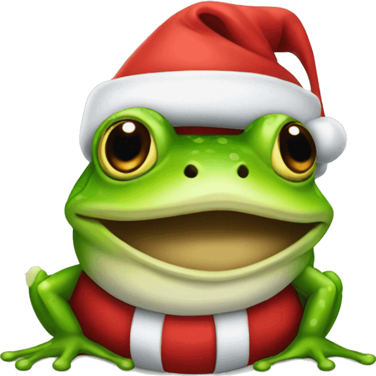 Frog with Santa hat emoji