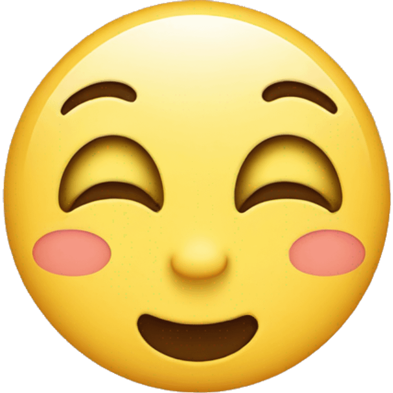 Yellow circle Emoji with a blushing face emoji