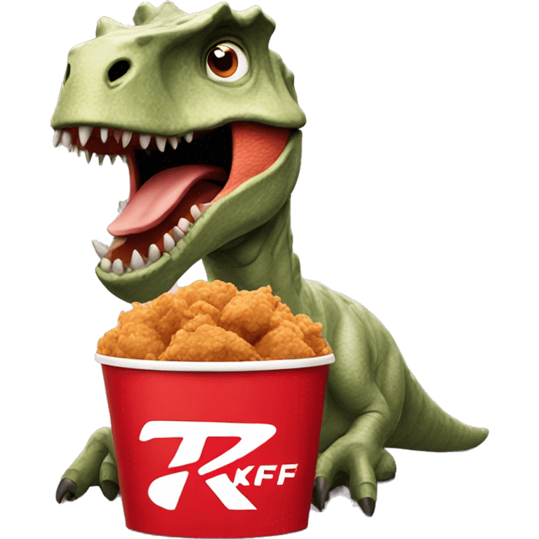 Dinosaur with kfc emoji