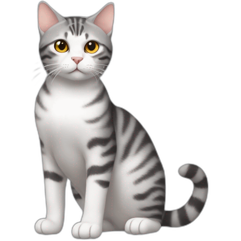 cat-American shorthair cat-whole body-go to the toilet emoji