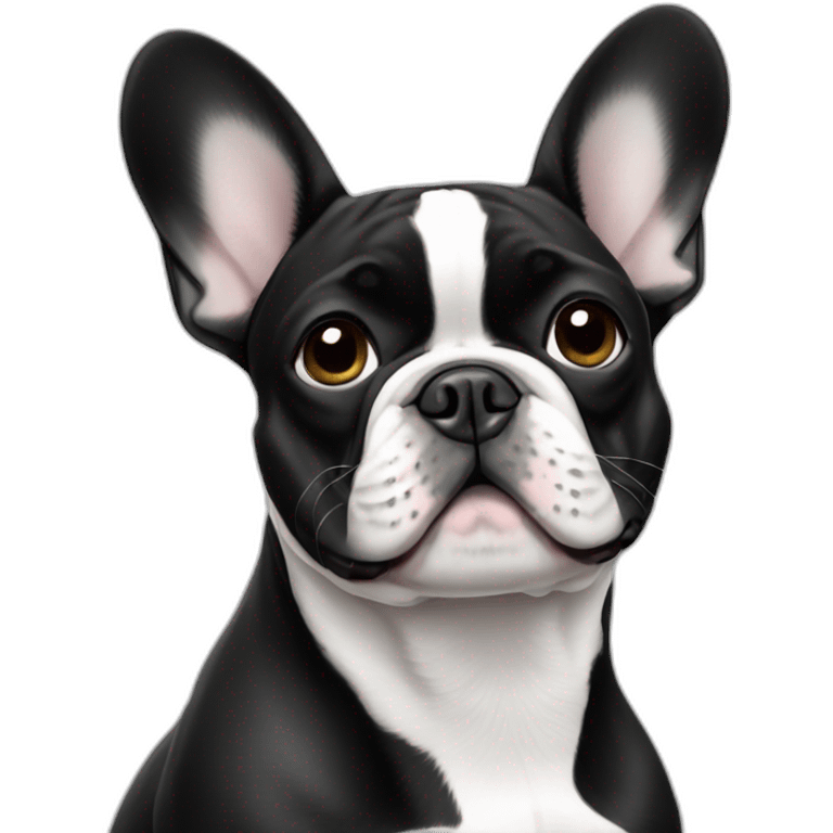 French bulldog black and white emoji