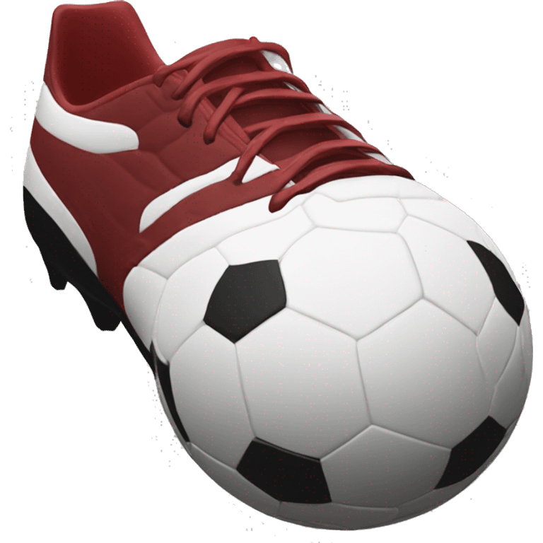 Soccer boots that are dark red emoji