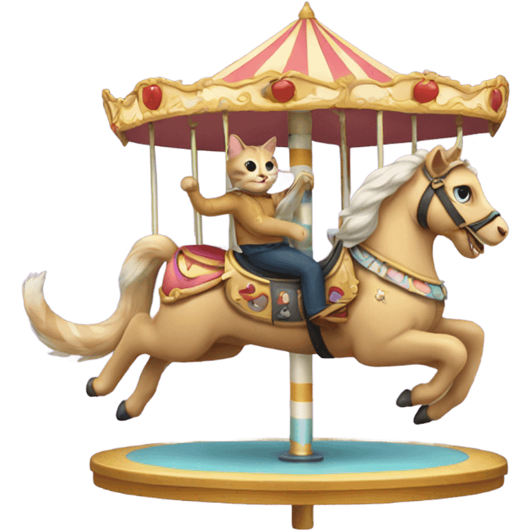 Cat Riding a carousel emoji