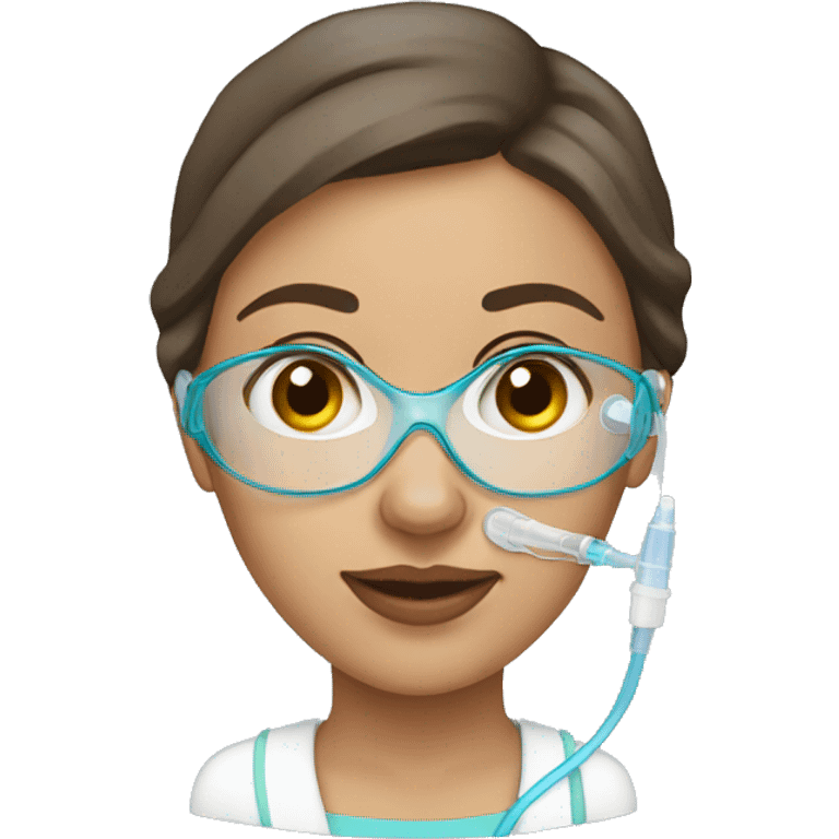 woman with nasal cannula emoji