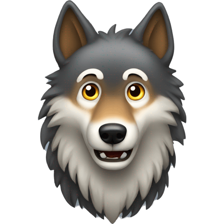 Scared wolf  emoji