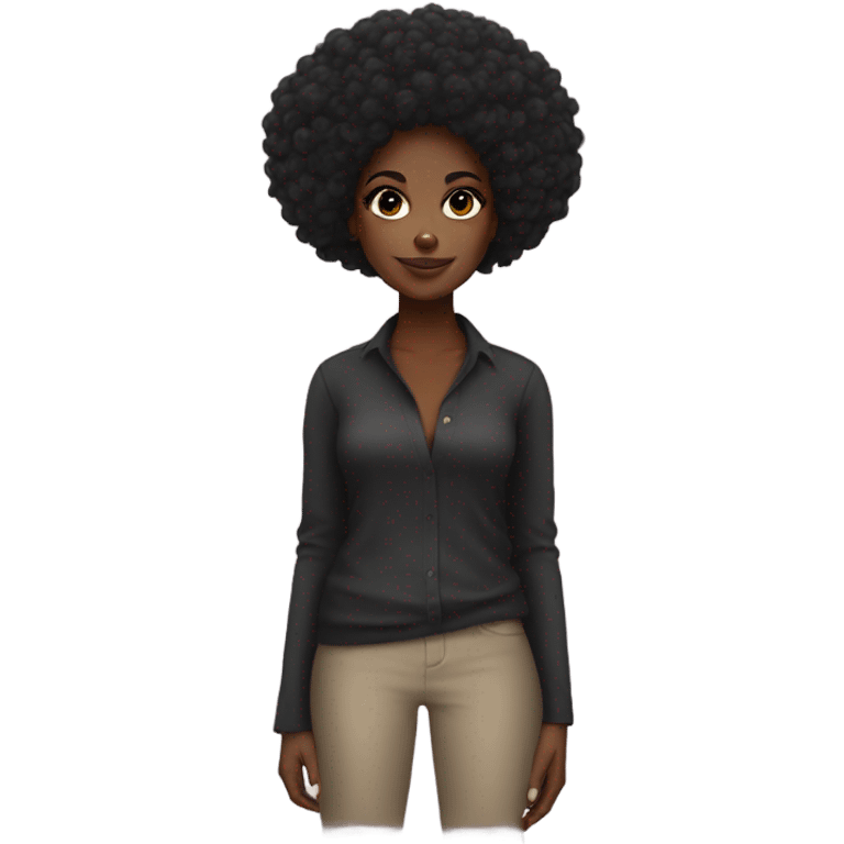 black girl with afro emoji