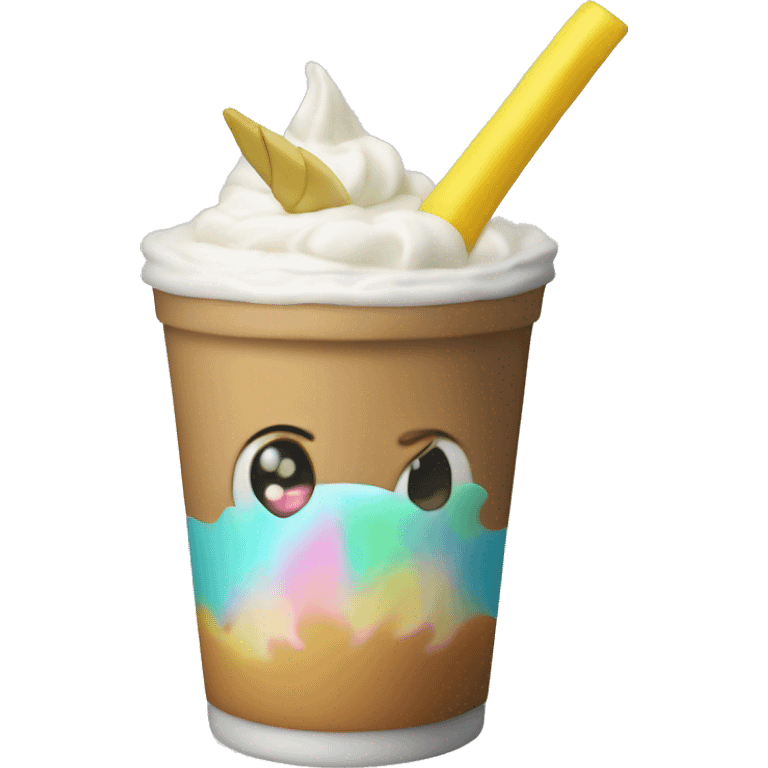 Unicornio con batido de plátano  emoji