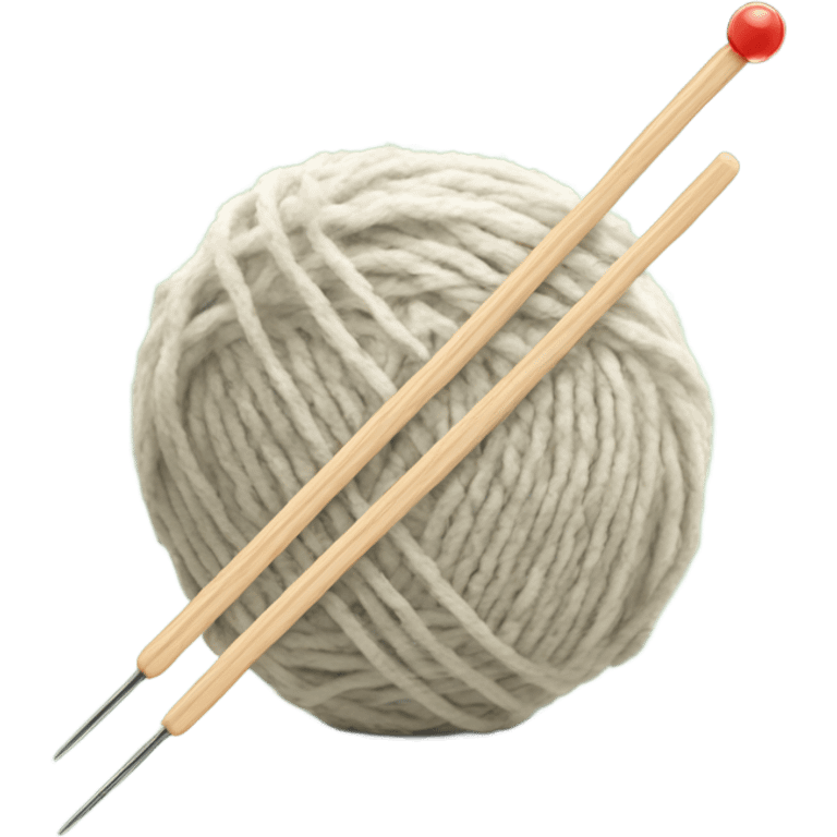 ball of yarn with two knitting needles emoji