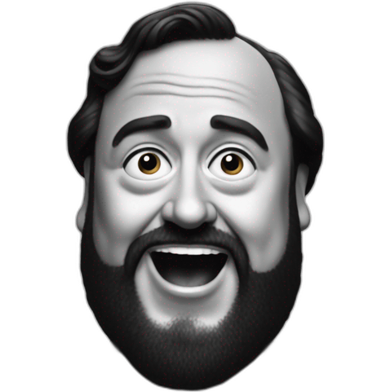 Hyperrealist dramatic pavarotti singing emoji