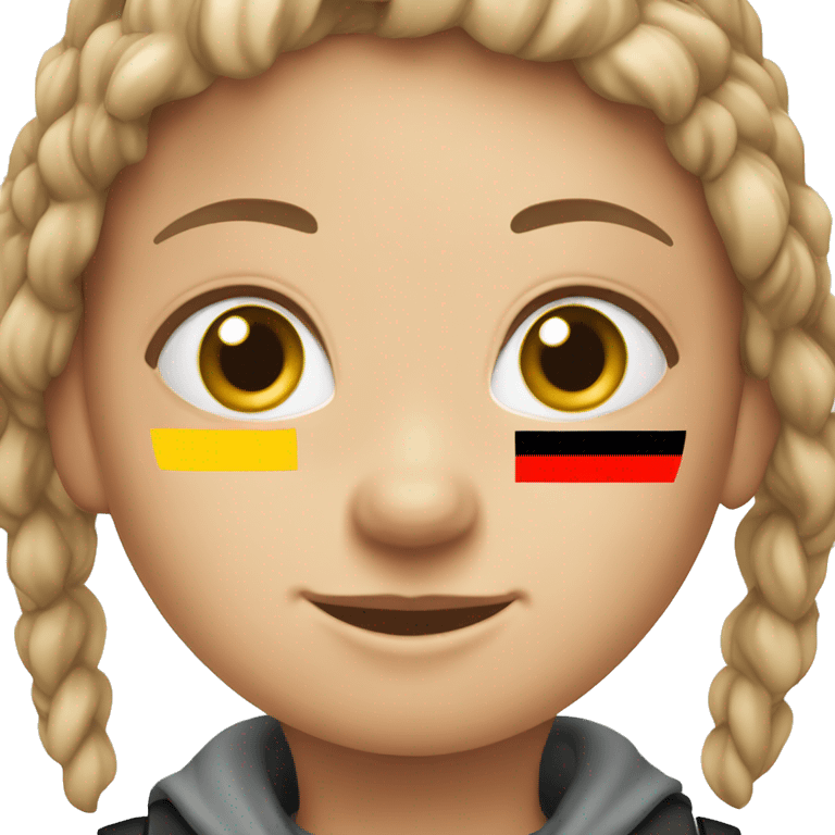 A young, white, female Geman nature traveler with a germany flag. emoji