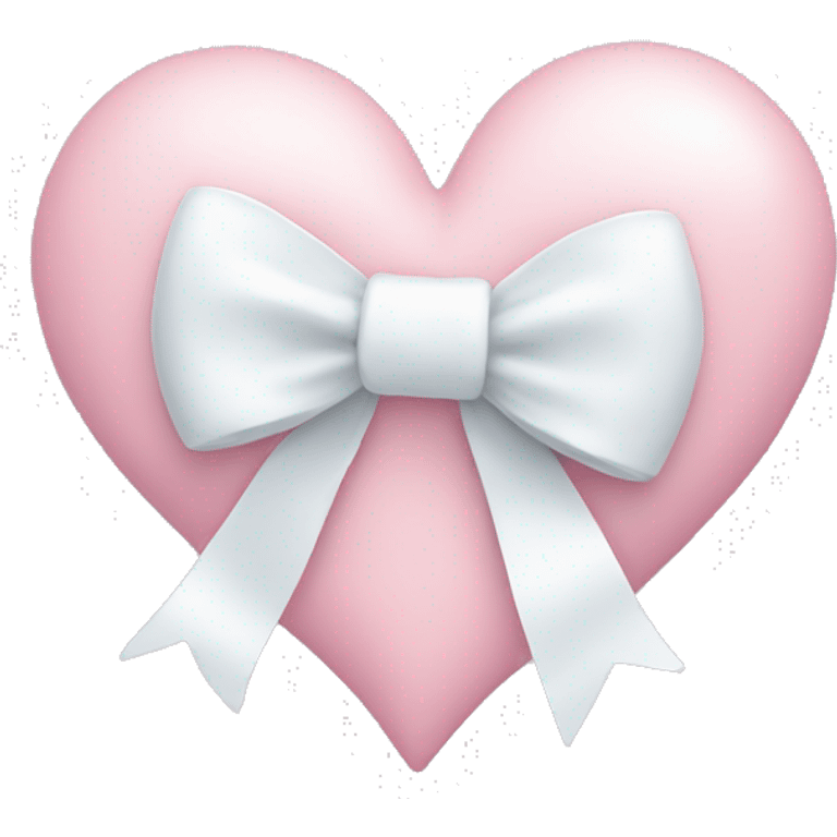 Pastel pink heart with white bow emoji