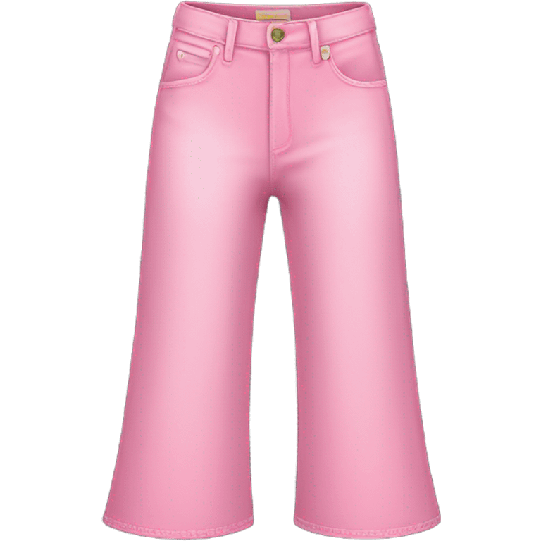 Realistic Wide leg high waisted pink jeans, isolated emoji