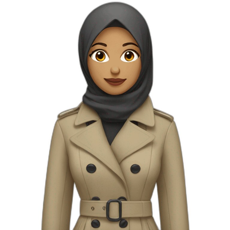 hijabi in a trench coat emoji