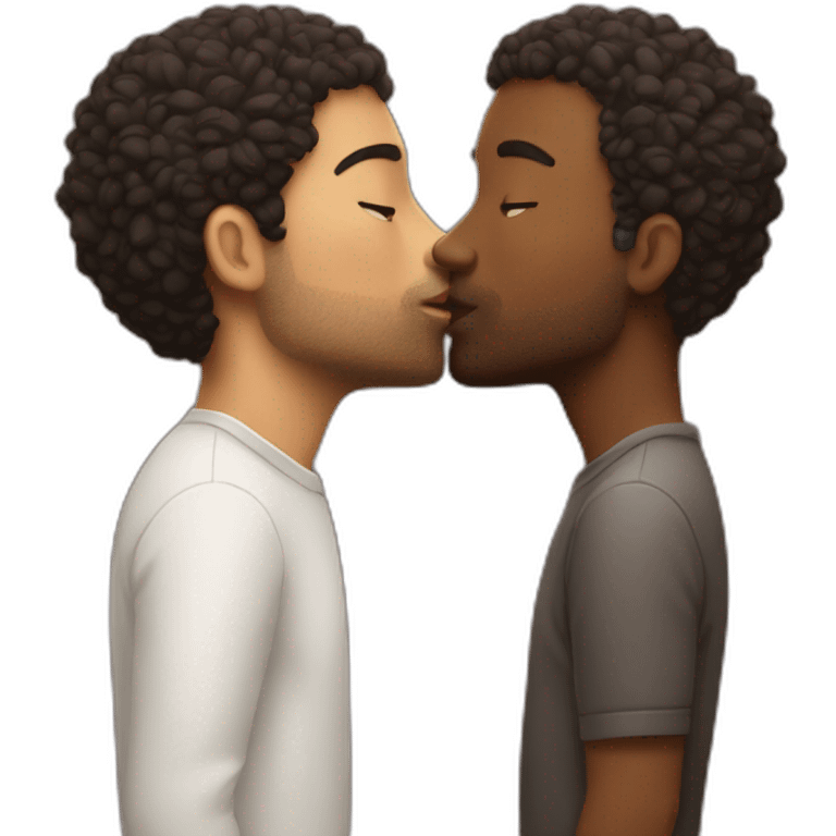 two people touching lips emoji