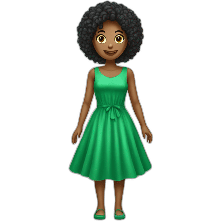 Chat avec une robe verte  emoji