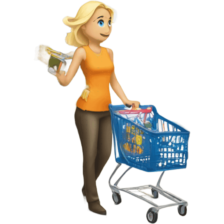 blonde grocery shopping emoji