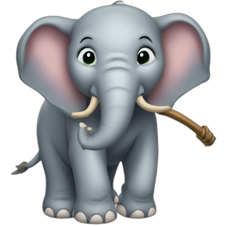 Elephant with a slingshot with a trunk emoji