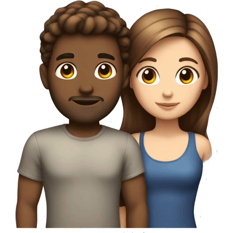 girl with brown hair and guy  emoji