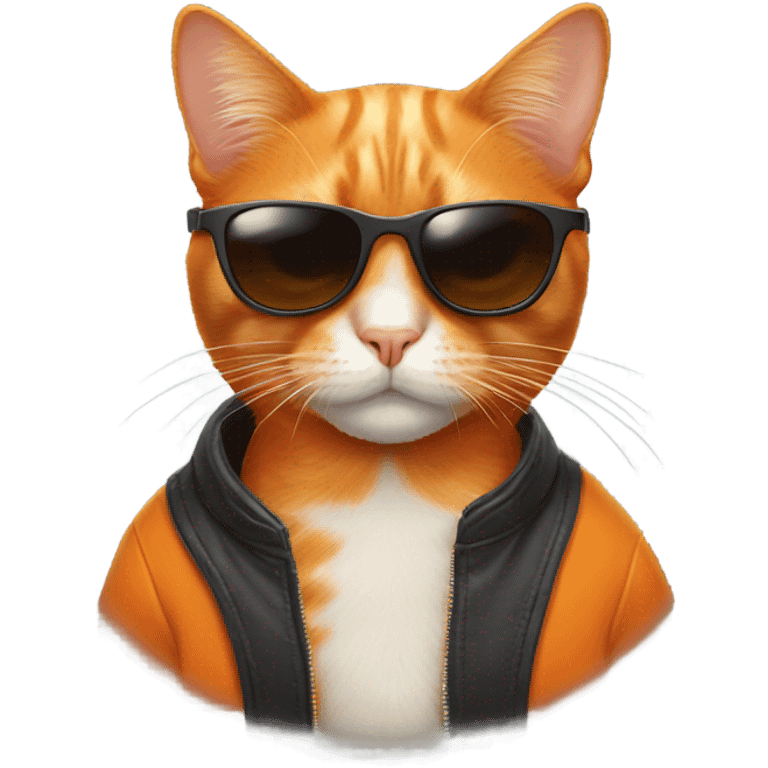 Orange cat with sunglasses emoji