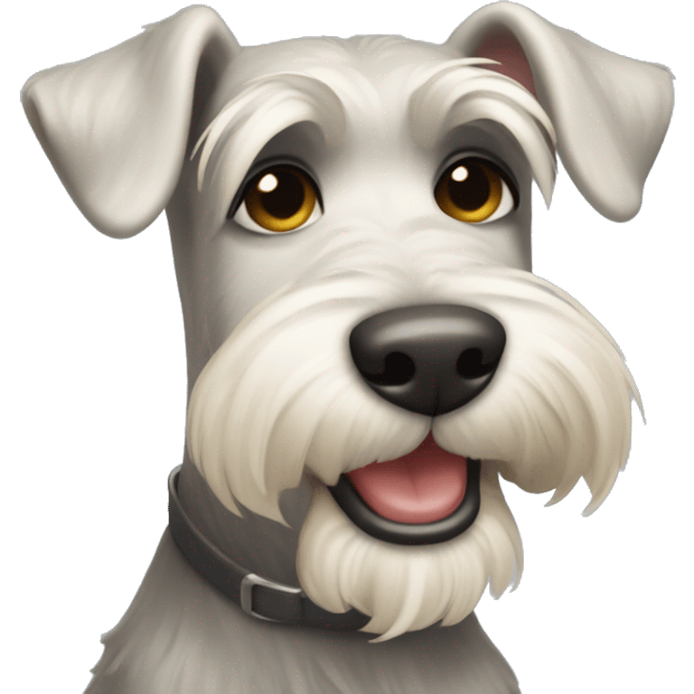 Blonde schnauzer winking emoji