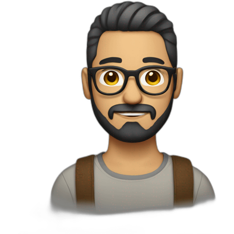 hipster mexican with beard, glasses and short hair emoji