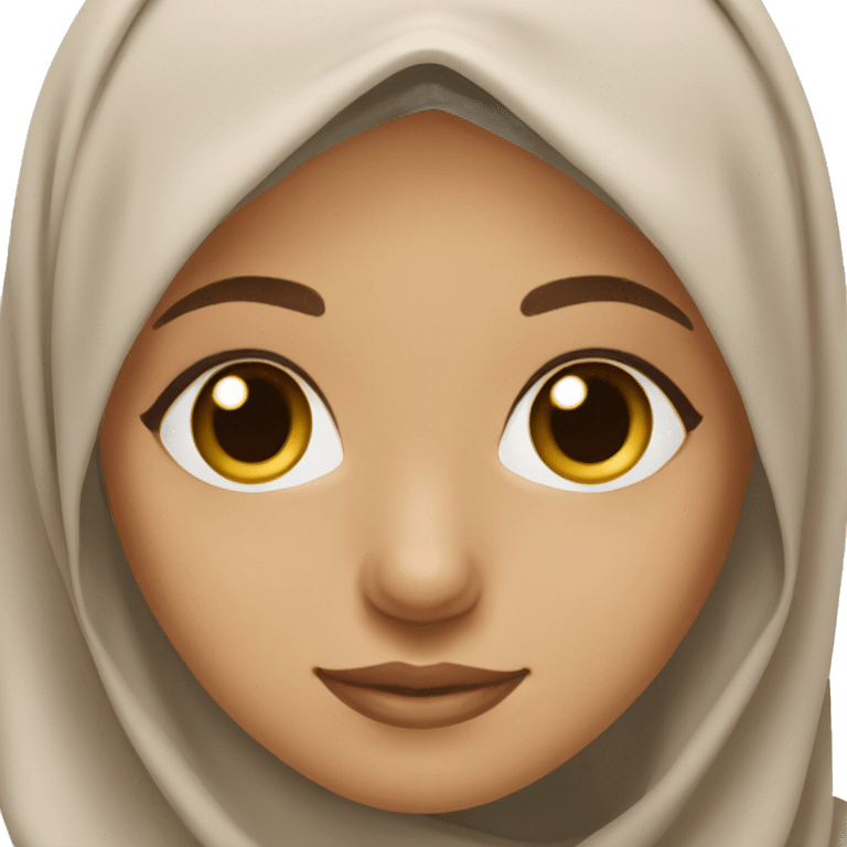 Hijabi girl medium light skin brown eyes emoji