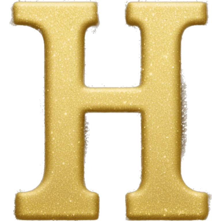 The letter H in gold glitter emoji