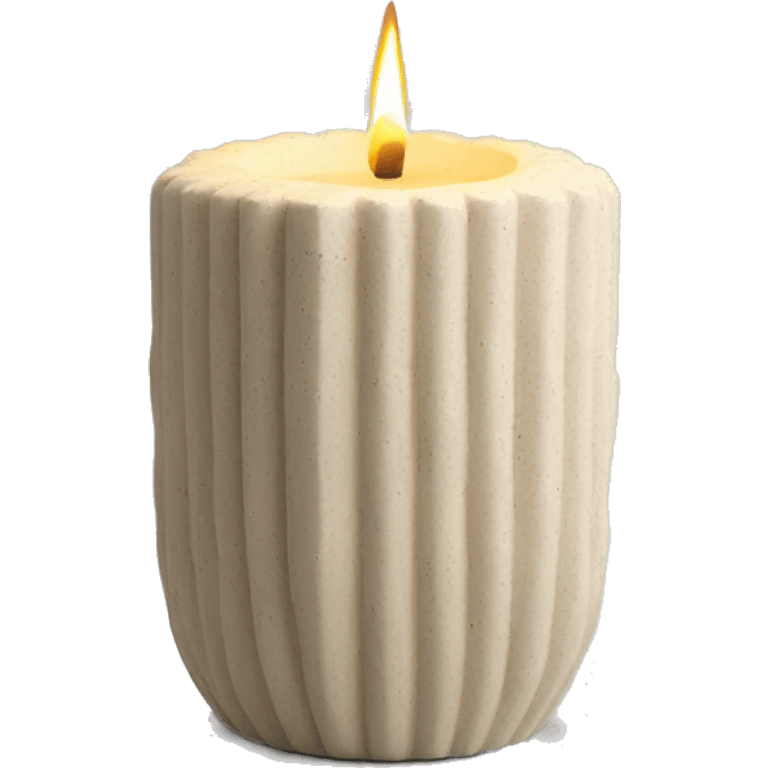 candle in ivory concrete ridged vessel emoji