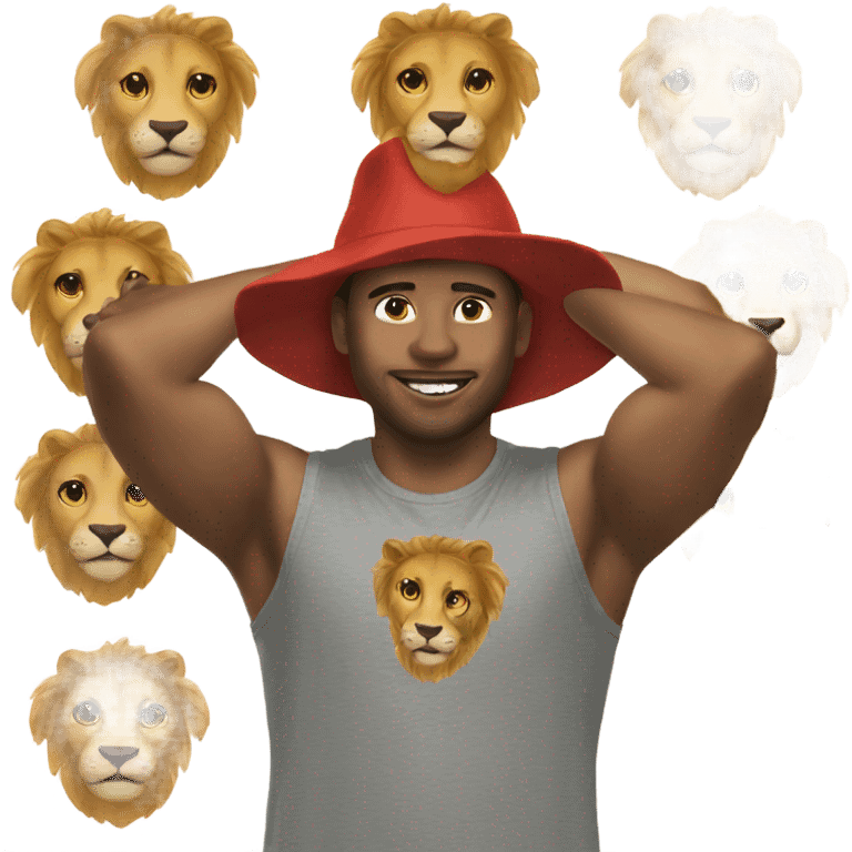 Me with lions hat emoji