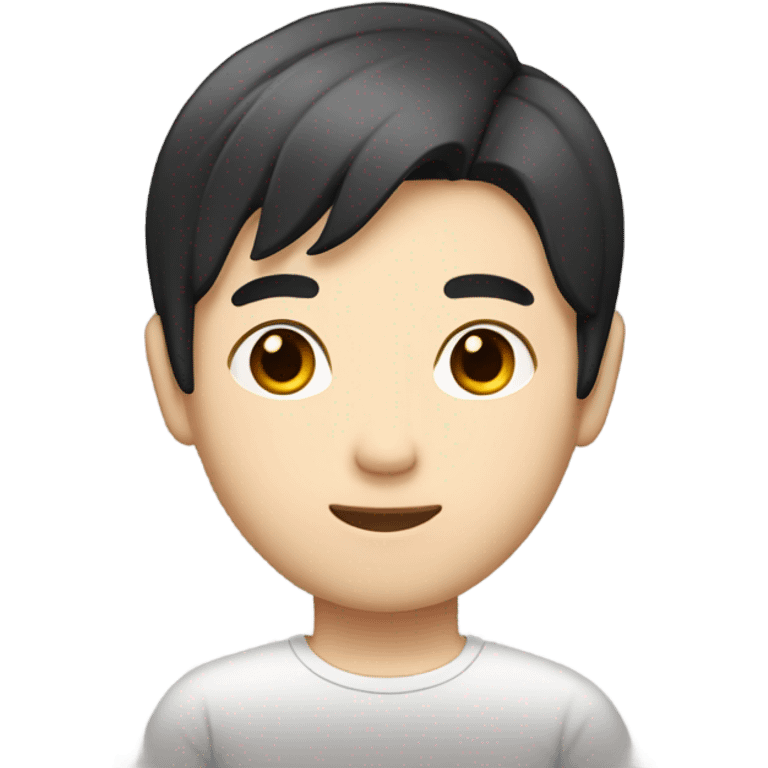 man from japan with white skin and black hair, wear casual shirt  emoji