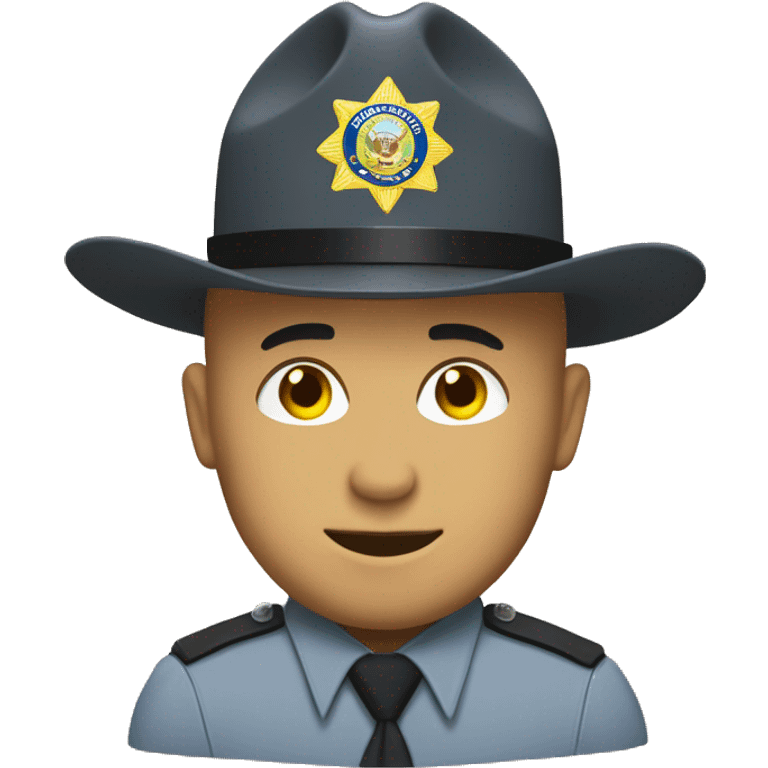 Washington state trooper bald with campaign hat emoji