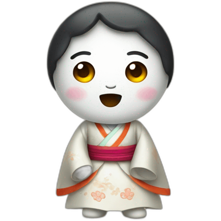 Funky ghost with traditional korean dress emoji