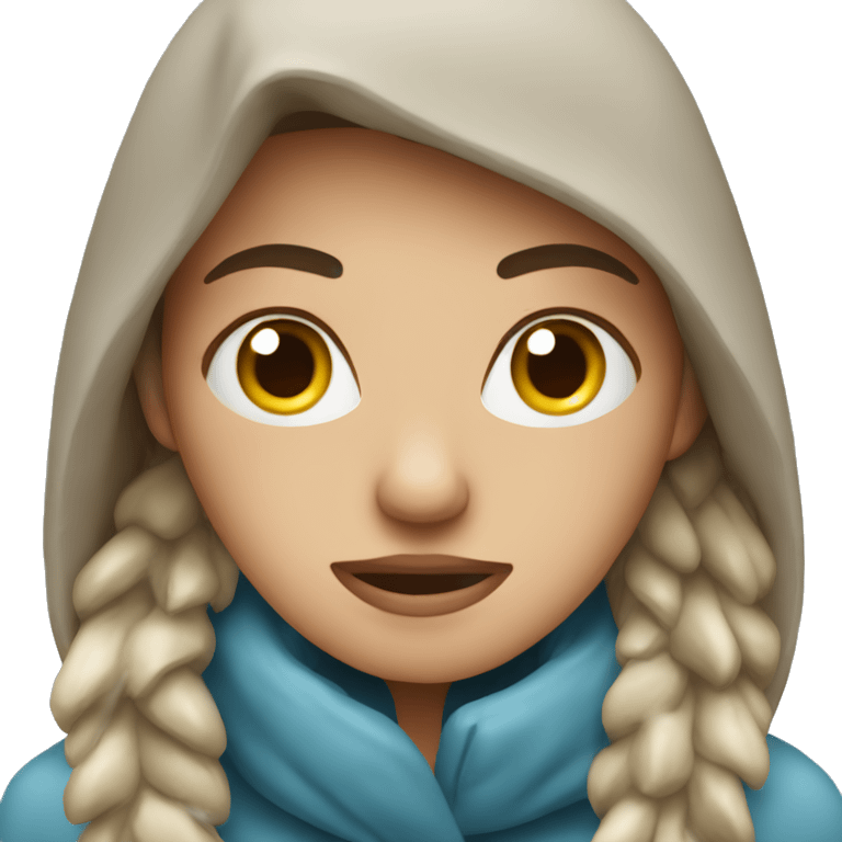 Freezing woman in snowstorm  emoji