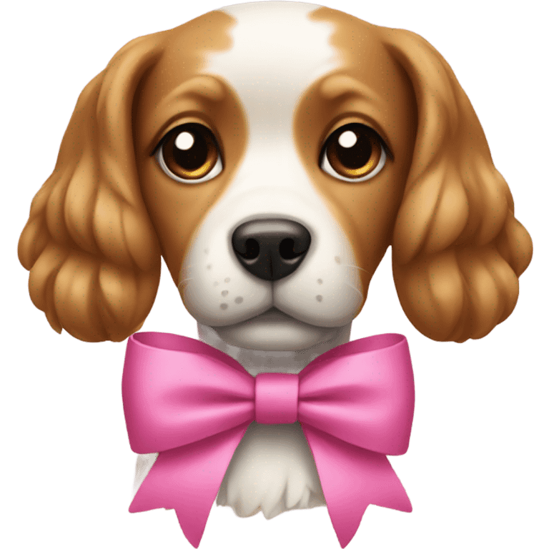 Dog with a pink bow emoji