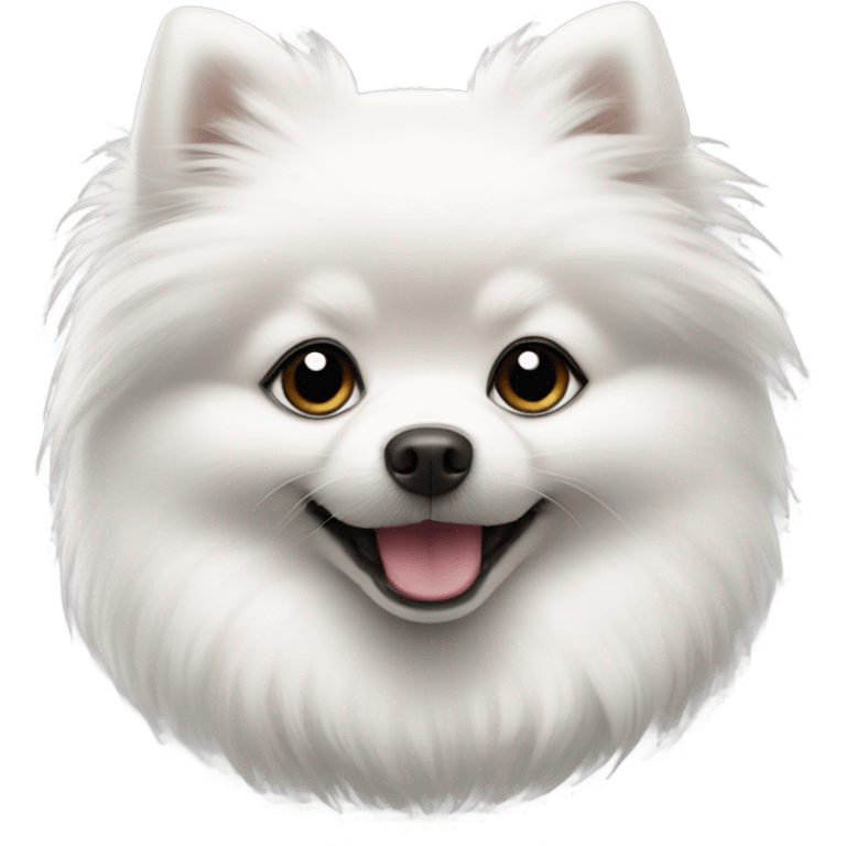 Happy white Pomeranian with black accents emoji