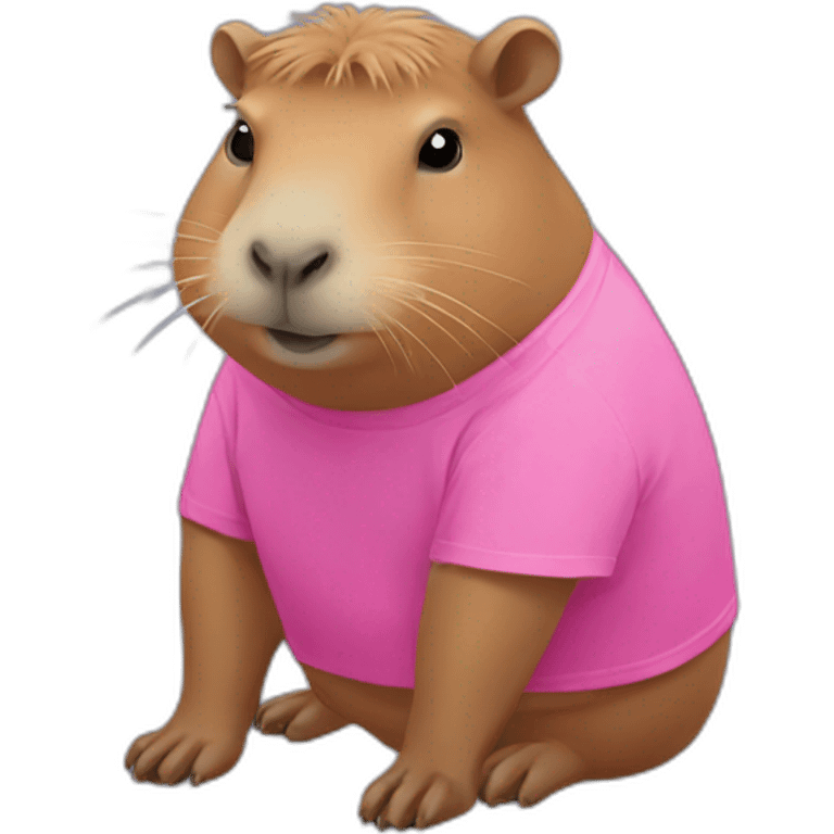 capybara using pink tshirt emoji