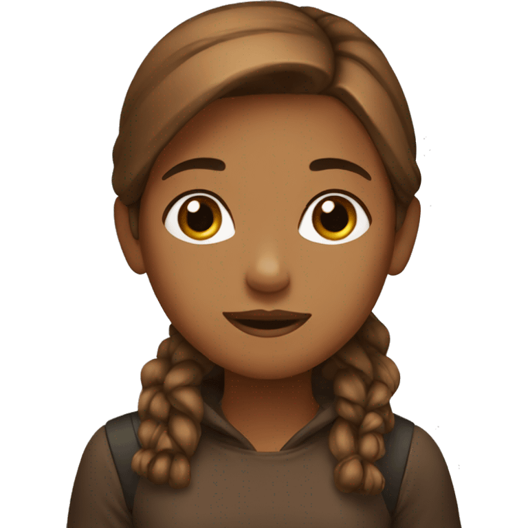 Girl with brown  emoji