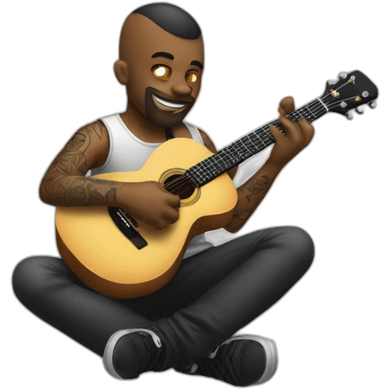 Tatuaed Man playing the guitar emoji